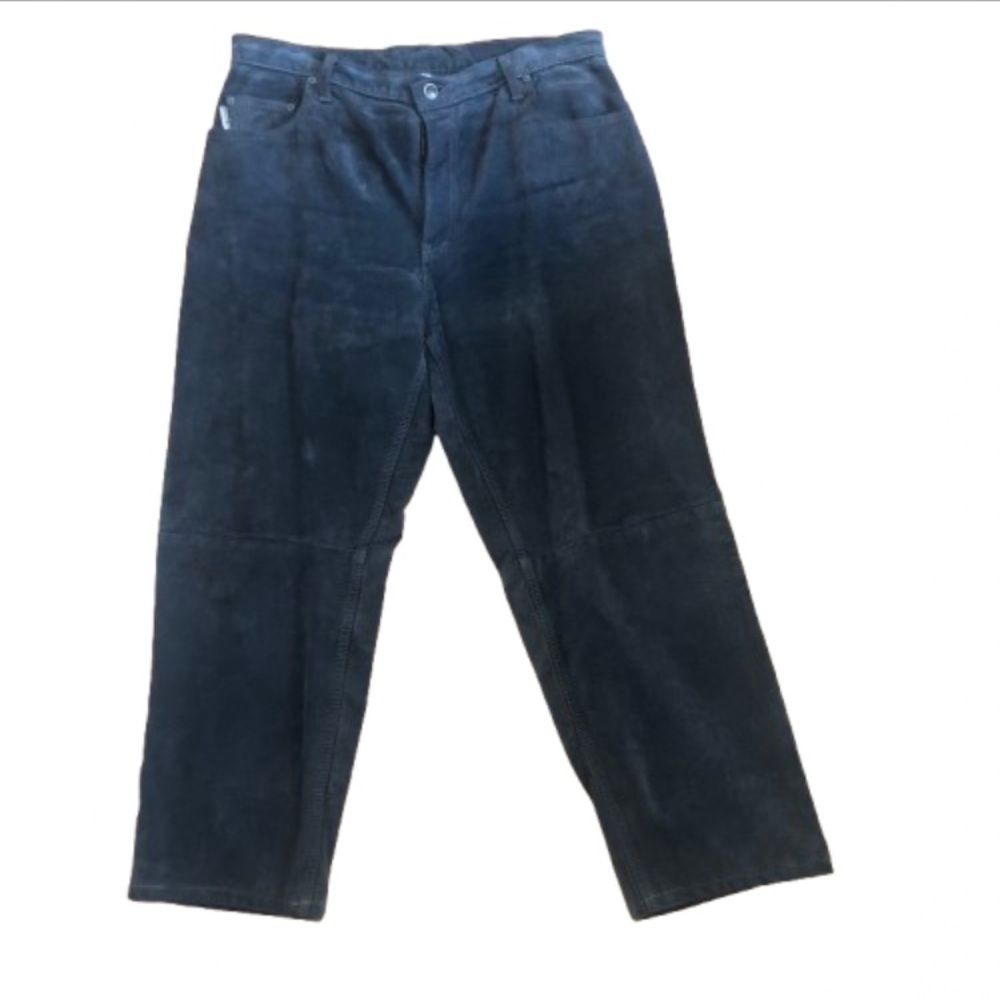 Vintage Men’s Gray Suede Leather Pants Size 36